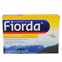 Fiorda 30 pastylek do ssania na gardło o smaku cytryny
