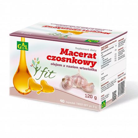 Macerat czosnkowy olejem z nasion wiesiołka FIT 120 g (40 kapsułek po 3 g)