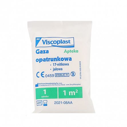 Viscoplast jałowa gaza opatrunkowa 1 m2 1 sztuka