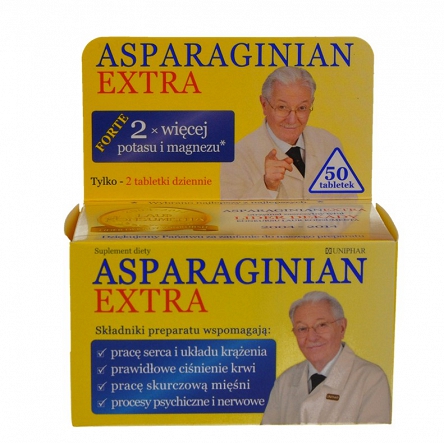 Asparaginian Extra Magnez i Potas 50 tabletek