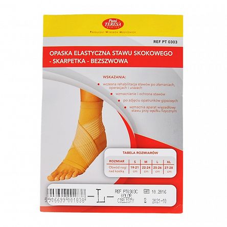 Opaska elastyczna stawu skokowego -skarpetka bezszwowa L