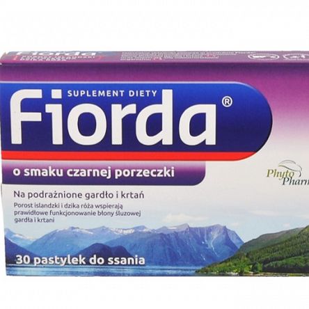 Fiorda pastylki do ssania na gardło o smaku czarnej porzeczki 30 szt.