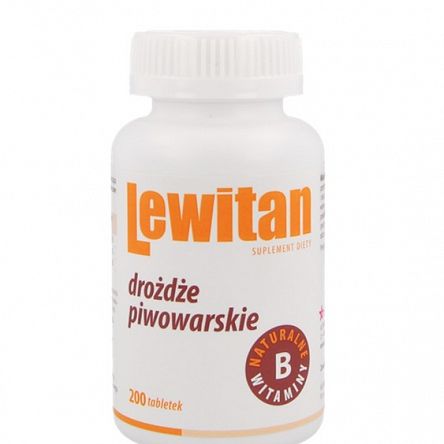 Lewitan drożdże piwowarskie, naturalne witaminy B 200 tabletek